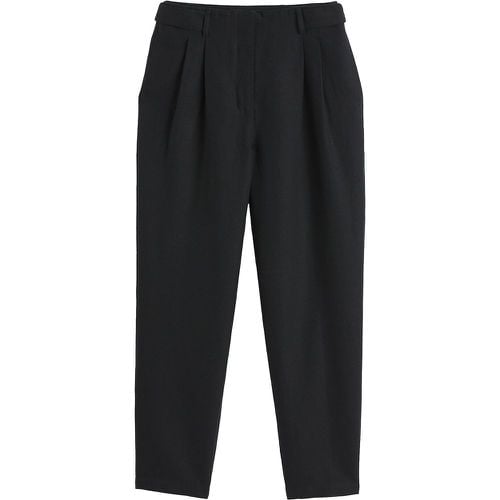 Linen/Cotton Cigarette Trousers with Pleat Front, Length 27.5" - LA REDOUTE COLLECTIONS - Modalova