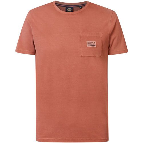 Plain Cotton T-Shirt with Crew Neck - PETROL INDUSTRIES - Modalova