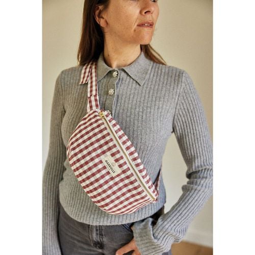 Vichy Cotton Bum Bag in Mini Gingham Check Print - GABRIELLE PARIS - Modalova