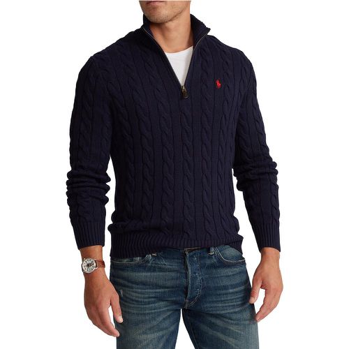 Cotton Half-Zip Jumper in Cable Knit - Polo Ralph Lauren - Modalova