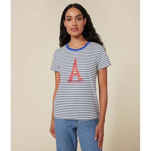 Striped Cotton T-Shirt with Crew Neck, Regular Fit - PETIT BATEAU - Modalova