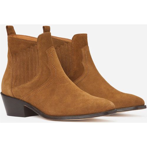 Suede Cowboy Ankle Boots with Cuban Heel - VANESSA BRUNO - Modalova