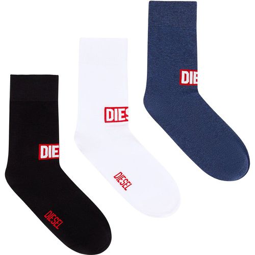 Pack of 3 Pairs of Crew Socks in Cotton Mix - Diesel - Modalova