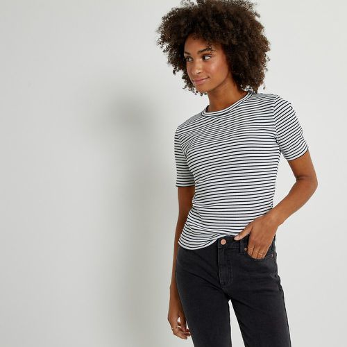 Breton Striped T-Shirt in Fine Rib with Crew Neck - LA REDOUTE COLLECTIONS - Modalova