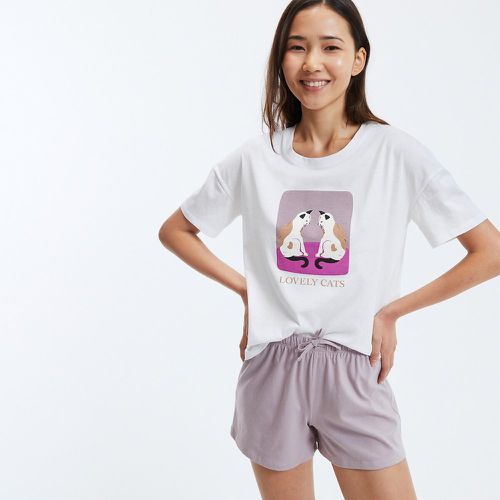 Cotton Short Pyjamas with Cat Print - SO'HOME - Modalova