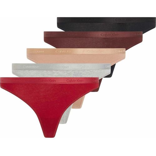 Pack of 5 Modern Logo Holiday Thongs in Cotton - Calvin Klein Underwear - Modalova