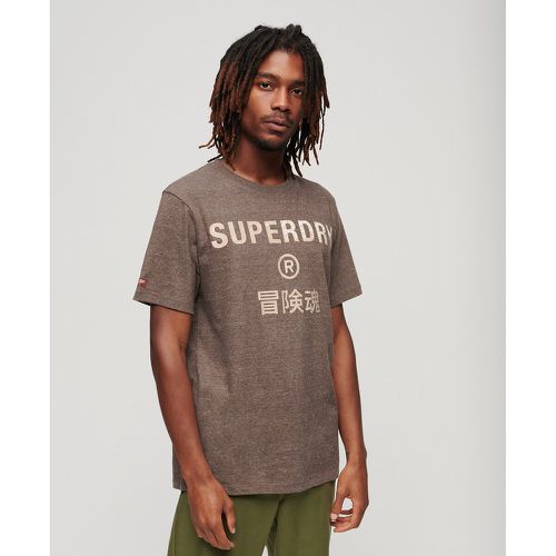 Logo Print Cotton T-Shirt with Crew Neck - Superdry - Modalova