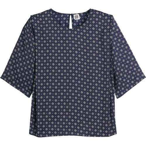 Graphic Print Satin Blouse with Crew Neck - LA REDOUTE COLLECTIONS - Modalova