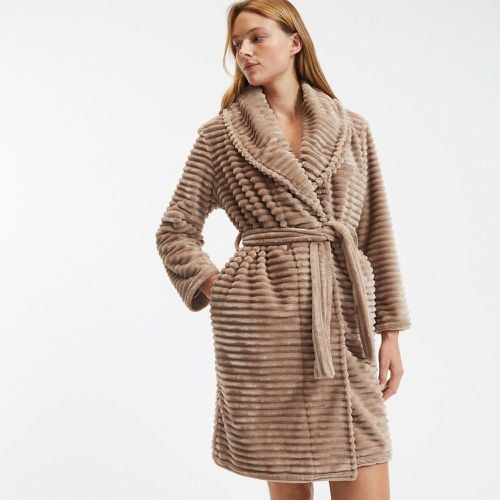 Striped Embossed Fleece Bathrobe - SO'HOME - Modalova