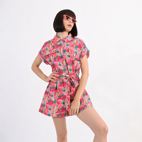 Printed Cotton Playsuit with Tie-Waist - LILI SIDONIO - Modalova