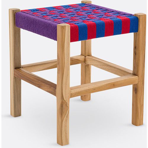 Keltan Solid Teak & Cotton Cord Stool - LA REDOUTE INTERIEURS - Modalova