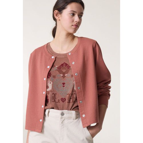 Sensas Cotton Mix Cardigan with Crew Neck and Button Fastening - LEON & HARPER - Modalova