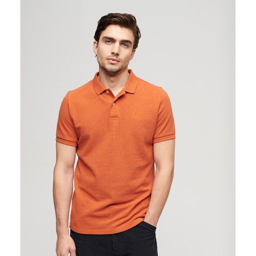 Cotton Pique Polo Shirt with Short Sleeves - Superdry - Modalova