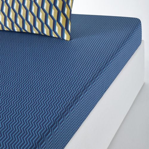 Milano Geometric 100% Cotton Percale 200 Thread Count Fitted Sheet - LA REDOUTE INTERIEURS - Modalova