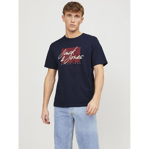 Logo Print Cotton T-Shirt with Crew Neck - jack & jones - Modalova