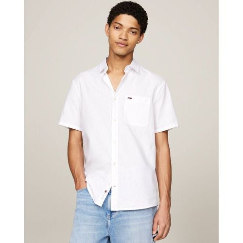 Cotton/Linen Shirt in Regular Fit with Short Sleeves - Tommy Jeans - Modalova