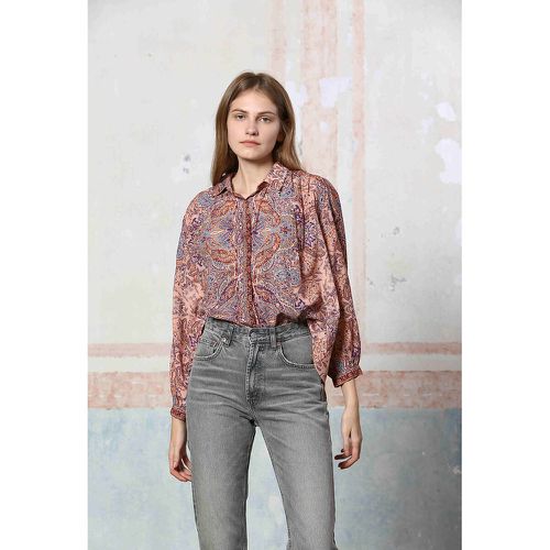 Tribal Print Blouse with Shirt Collar - SEE U SOON - Modalova