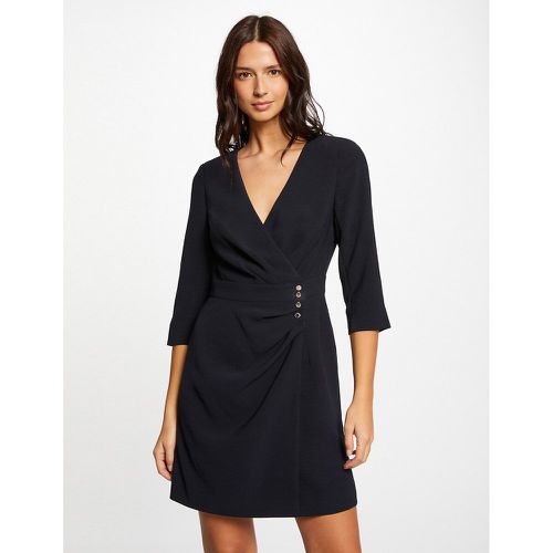 Draped Wrapover Dress with 3/4 Length Sleeves - Morgan - Modalova