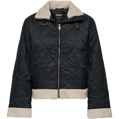 Quilted Aviator Jacket with Sherpa Collar - Only - Modalova