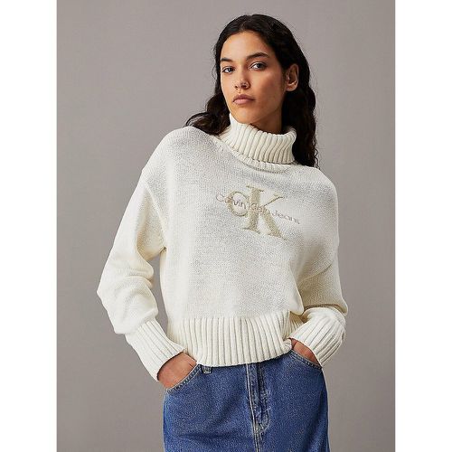 CK Logo Turtleneck Jumper in Cotton Mix - Calvin Klein Jeans - Modalova