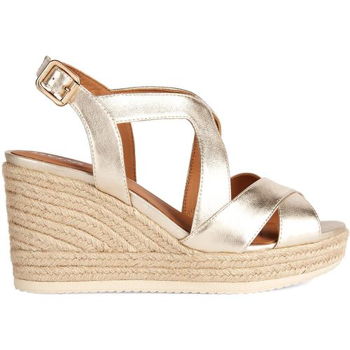 Ponza Leather Breathable Sandals with Wedge Heel - Geox - Modalova