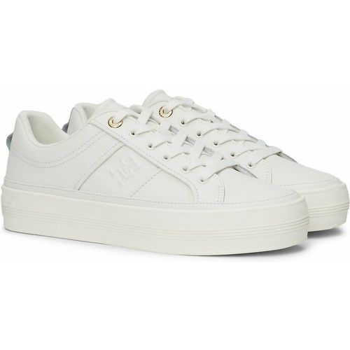 Essential Monogram Vulcanized Trainers in Leather - Tommy Hilfiger - Modalova