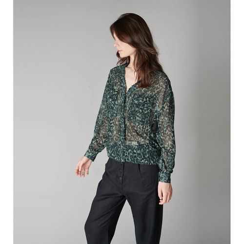 Leopard Print Draping Shirt - LE TEMPS DES CERISES - Modalova