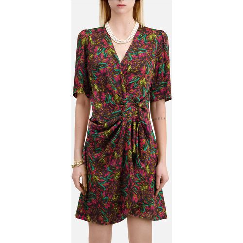 Silk Wrapover Mini Dress with Short Sleeves - THE KOOPLES - Modalova