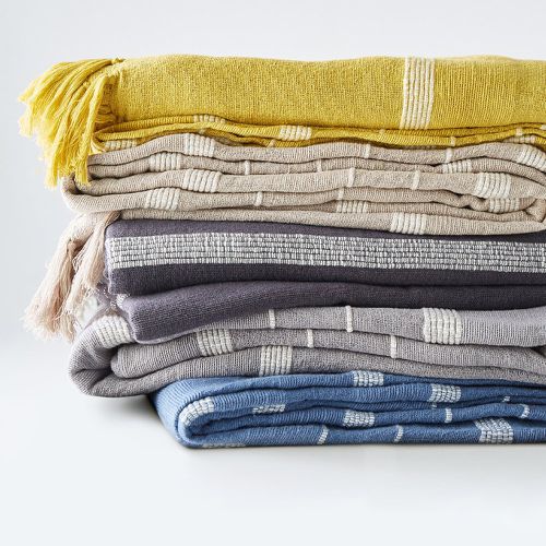 Nedo Striped Fringed 100% Cotton Bedspread - LA REDOUTE INTERIEURS - Modalova