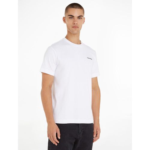 Cotton Short Sleeve T-Shirt with Small Chest Logo Print - Calvin Klein - Modalova