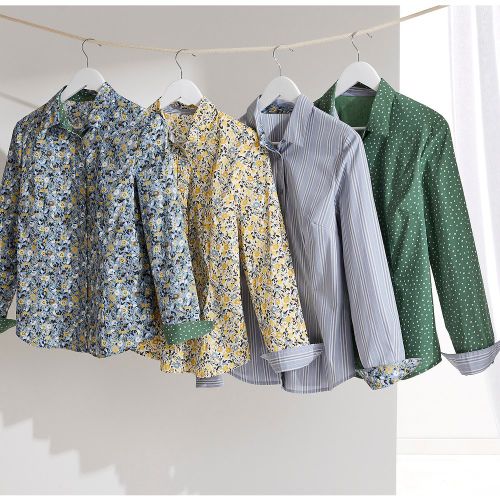 Floral Cotton Mix Shirt with Long Sleeves - Anne weyburn - Modalova