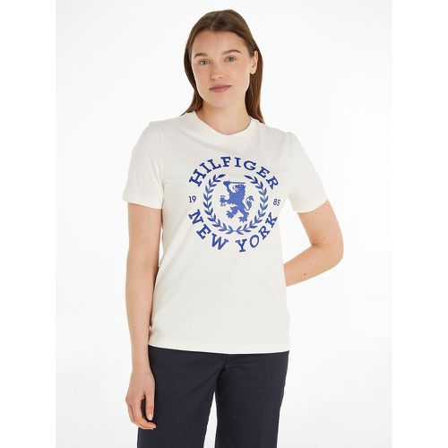 Cotton Varsity Logo T-Shirt with Crew Neck - Tommy Hilfiger - Modalova