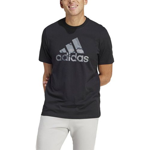 Camo Logo Print T-Shirt in Cotton with Short Sleeves - adidas performance - Modalova