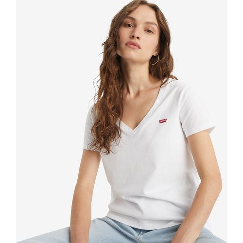 Logo Print Cotton T-Shirt with V-Neck and Short Sleeves - Levi's - Modalova