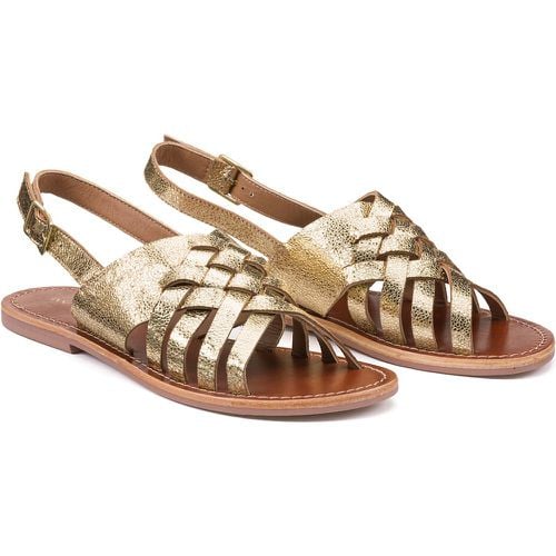 Leather Plaited Strappy Sandals with Flat Heel - LA REDOUTE COLLECTIONS - Modalova