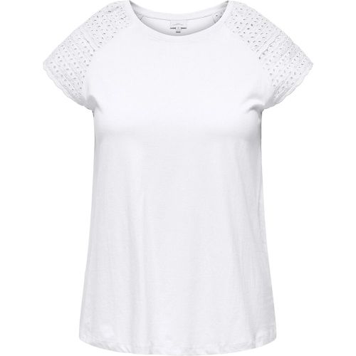 Cotton Embroidered Sleeve T-Shirt - ONLY CARMAKOMA - Modalova