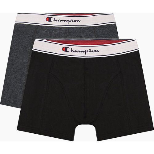 Pack of 2 Hipsters in Plain Cotton with Logo Waistband - Champion - Modalova