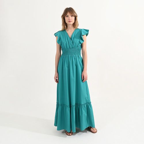 Cotton Ruffled Maxi Dress with Crossover Neckline - MOLLY BRACKEN - Modalova