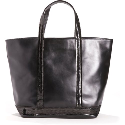 Leather Medium Tote Bag with Sequins - VANESSA BRUNO - Modalova