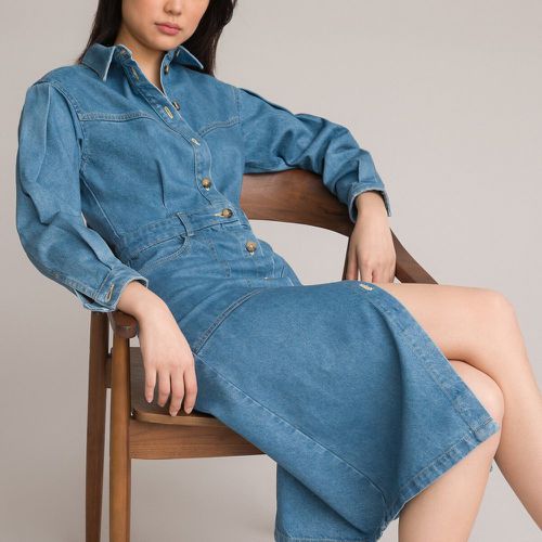 Denim Midi Shirt Dress with Long Sleeves - LA REDOUTE COLLECTIONS - Modalova