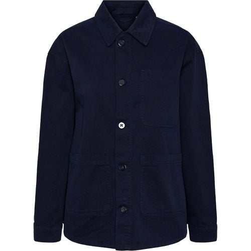 Cotton Mid-Length Jacket with Buttons - Pieces - Modalova