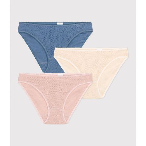 Pack of 3 Knickers in 1/1 Ribbed Cotton - PETIT BATEAU - Modalova