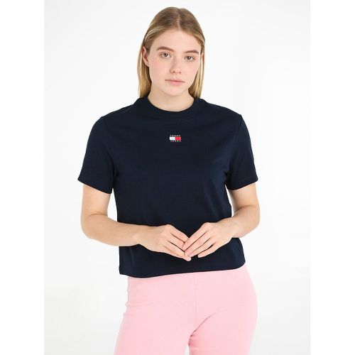 Embroidered Logo T-Shirt in Cotton Mix with Short Sleeves - Tommy Jeans - Modalova