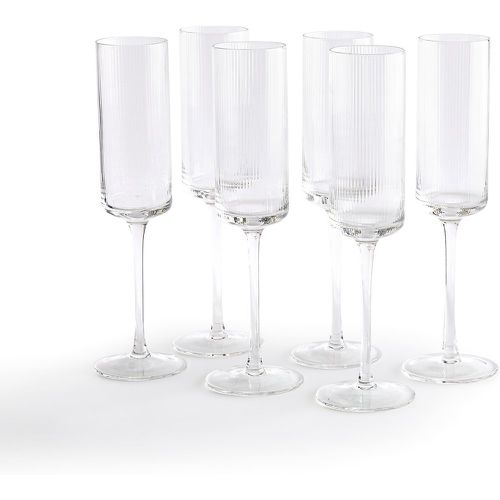 Set of 6 Stria Ribbed Glass Champagne Flutes - LA REDOUTE INTERIEURS - Modalova