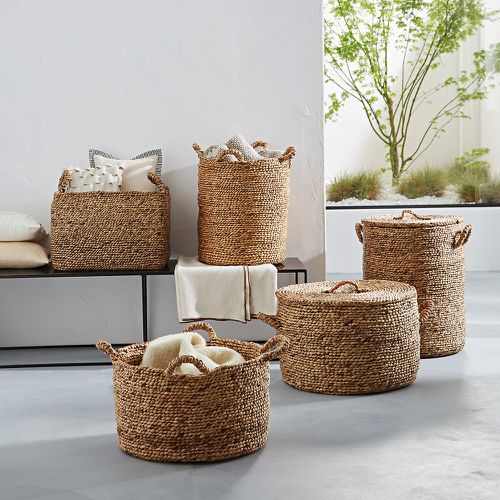 Lian Round Water Hyacinth Basket, H60cm - AM.PM - Modalova