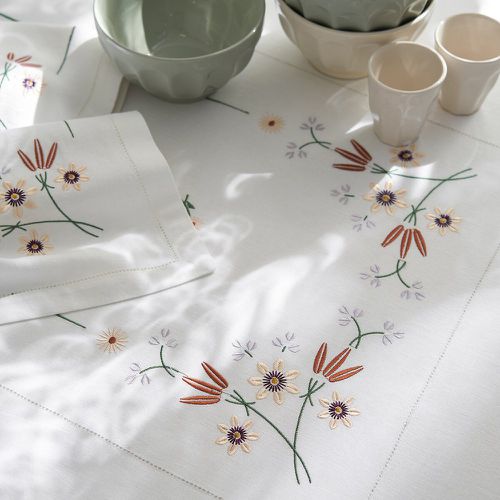 Set of 2 Martha Embroidered Floral Cotton and Linen Napkins - LA REDOUTE INTERIEURS - Modalova