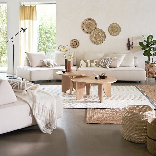 Kinabe 40 x 40cm Fringed 100% Linen Cushion Cover - LA REDOUTE INTERIEURS - Modalova