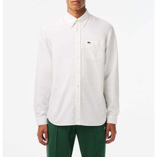 Embroidered Logo Oxford Shirt in Cotton with Long Sleeves - Lacoste - Modalova