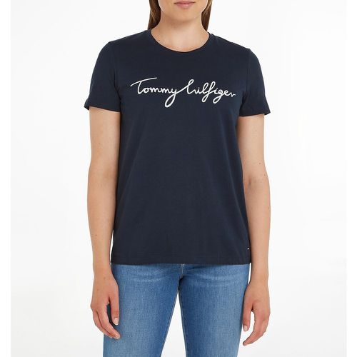 Organic Cotton Short-Sleeved T-shirt with Crew-Neck - Tommy Hilfiger - Modalova