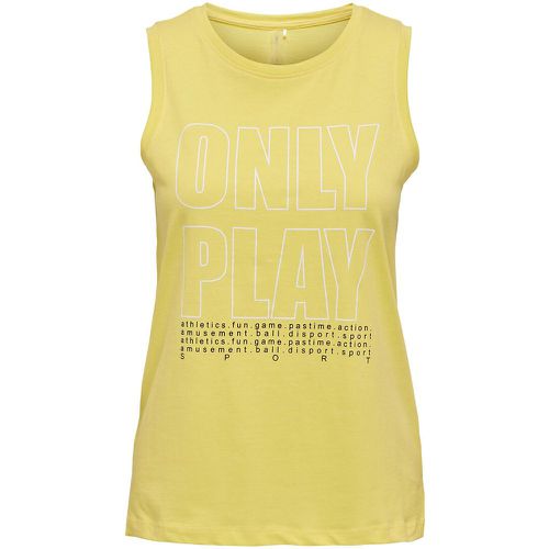 Marie Cotton Vest Top with Logo Print and Crew Neck - Only Play - Modalova